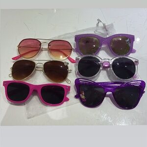 Bundle of 6pc Set of Stylish Sunglasses in Pink, Purple, Glitter for girls.